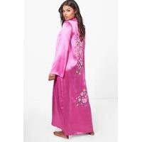 Boutique Embroidered Oriental Beach Kimono - pink