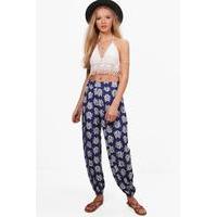 Bohemian Print Casual Joggers - royal