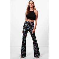 Bohemian Floral Jersey Flares - multi