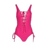 BORA - Bright Pink Swimsuit with Low Back and Lace-up Front