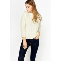 bobble knit cropped jumper