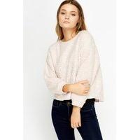 bobble knit cropped jumper