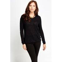 Bobble Knit Black Jumper