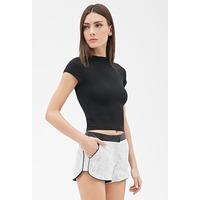 Bouclé & Faux Leather Shorts