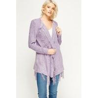 Bobble Knit Tassel Hem Cardigan