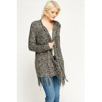 Bobble Knit Tassel Hem Cardigan