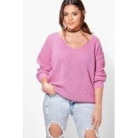 bonny oversized v neck jumper dusky pink