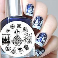 BORN PRETTY Christmas Nail Art Stamping Plate Image Template Nail Tool