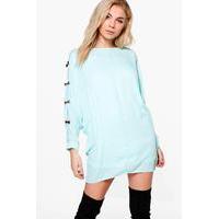 Bow Trim Sleeve Top - aqua