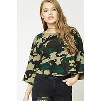 Boxy Camo Print Sweatshirt