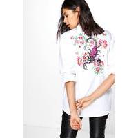Boutique Embroidered Back Shirt - white