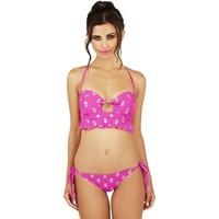 boutique ladies fuschia and silver metallic pineapple print bikini set ...