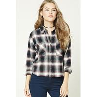 boxy flannel check shirt