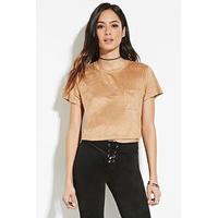 boxy faux suede top