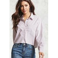 Boxy Pinstripe Frayed Shirt
