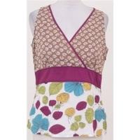 Boden, size 12 taupe & purple mix patterned sleeveless top