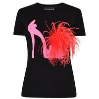 BOUTIQUE MOSCHINO Feather Detail T Shirt