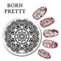 BORN PRETTY 5.5cm Round Nail Art Stamp Stamping Plates Template Arabesque Design Image Plate Nail Tool BP-104