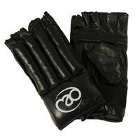 boxing mad fingerless leather bag mitt l