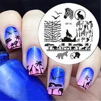 born pretty zebra wolf animal patterns nail art stamp template image p ...