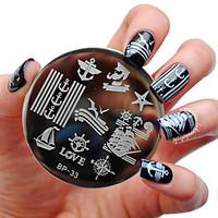 BORN PRETTY Sailors Sea Sailing Theme Nail Art Stamp Template Image Plate BP33 Nail Stamping Plates Set