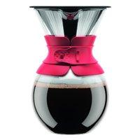 bodum pour over coffee maker with permanent filter 1 litre red