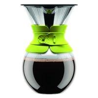 bodum pour over coffee maker with permanent filter 1 litre lime green