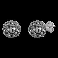 bonbon 10mm titanium grey crystal earrings