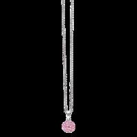 BONBON 10mm STERLING SILVER, TWO TONE PINK CRYSTAL PENDANT with CHAIN