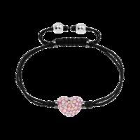bonbon 8mm heart shape two tone pink crystal bracelet