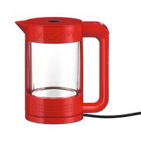 Bodum Bistro Double Wall 1.1lt Glass Kettle In Red