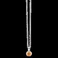 BONBON 10mm STERLING SILVER, GOLD CRYSTAL PENDANT with CHAIN