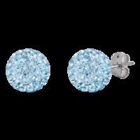 bonbon 10mm titanium light blue crystal earrings