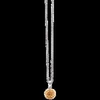 BONBON 14mm STERLING SILVER, GOLD CRYSTAL PENDANT with CHAIN