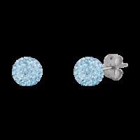 bonbon 6mm titanium light blue crystal earrings