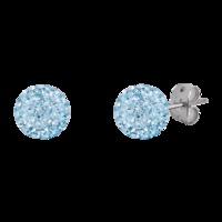 bonbon 8mm titanium light blue crystal earrings