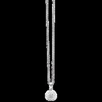 BONBON 14mm STERLING SILVER, WHITE CRYSTAL PENDANT with CHAIN