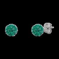 bonbon 6mm titanium emerald green crystal earrings