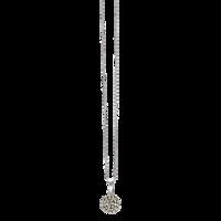 BONBON 10mm STERLING SILVER, ARGENT GREY CRYSTAL PENDANT with CHAIN