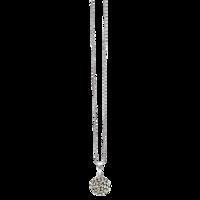 bonbon 12mm sterling silver argent grey crystal pendant with chain