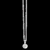 BONBON 10mm STERLING SILVER, SILVER GREY CRYSTAL PENDANT with CHAIN