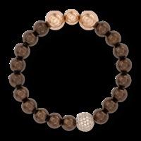 BONBON BROWN PLATED STAINLESS STEEL & PAVE SET WHITE CRYSTAL BRACELET