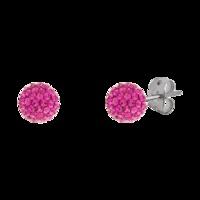 bonbon 6mm titanium cerise pink crystal earrings