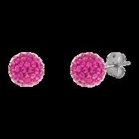 bonbon 8mm titanium cerise pink crystal earrings