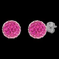 bonbon 10mm titanium cerise pink crystal earrings