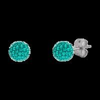 bonbon 6mm titanium jade green crystal earrings