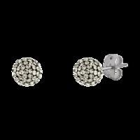 bonbon 6mm titanium argent grey crystal earrings