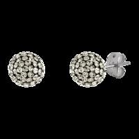 bonbon 8mm titanium argent grey crystal earrings