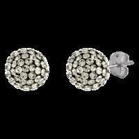 bonbon 10mm titanium argent grey crystal earrings