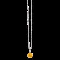 BONBON 10mm STERLING SILVER, MUSTARD YELLOW CRYSTAL PENDANT with CHAIN